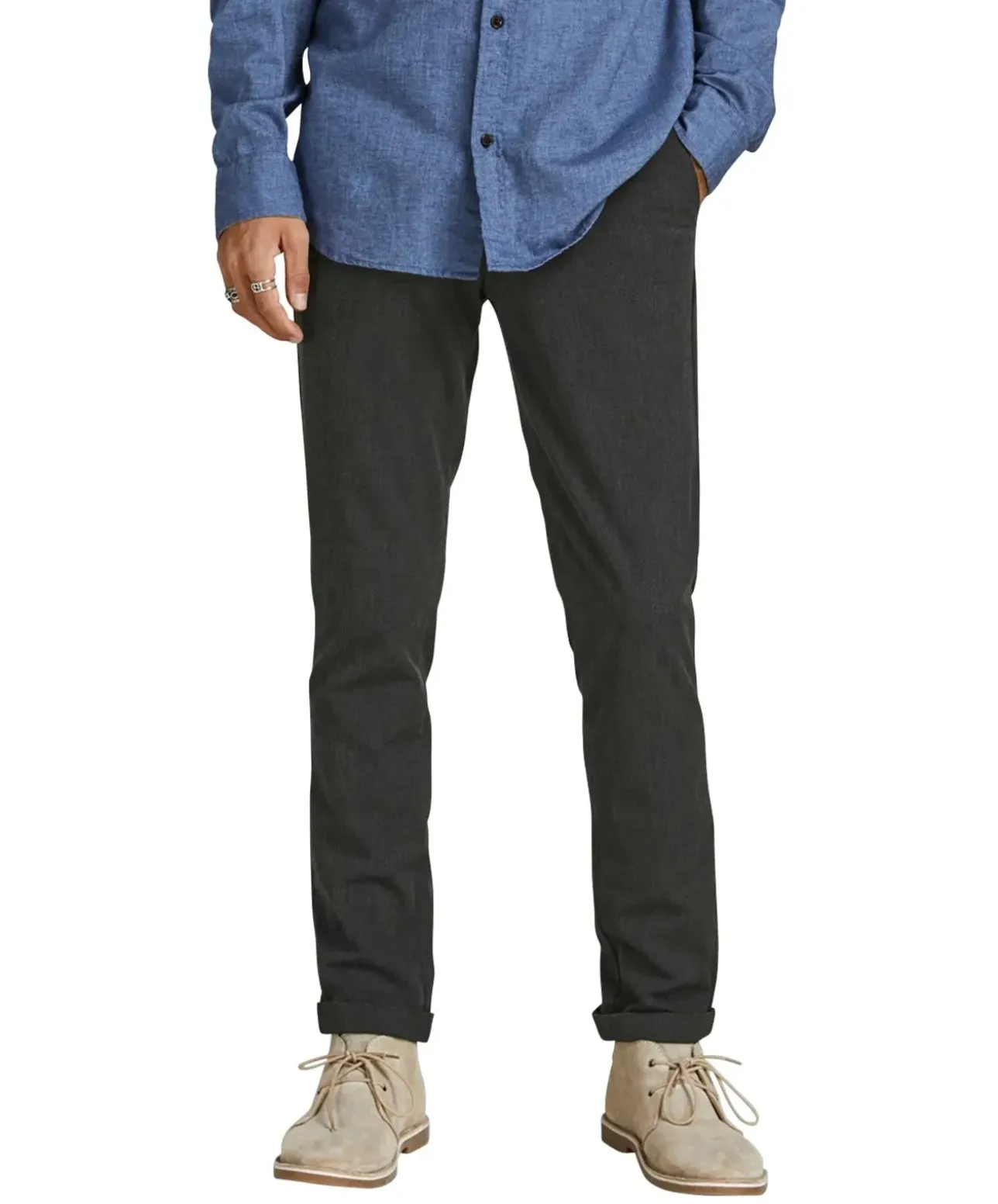 Jack & Jones Slim-fit Chino Marco Connor in Dunkelgrau