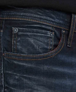 Jack & Jones Straight Jeans Tim mit Tobacco-Nähten