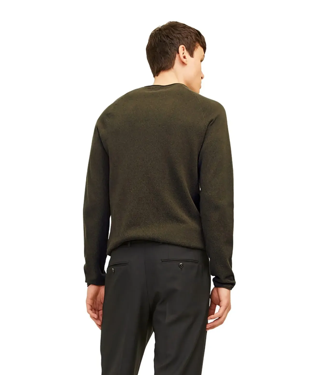 Jack & Jones Strickpullover in Dunkelgrün mit Rundhals