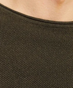 Jack & Jones Strickpullover in Dunkelgrün mit Rundhals
