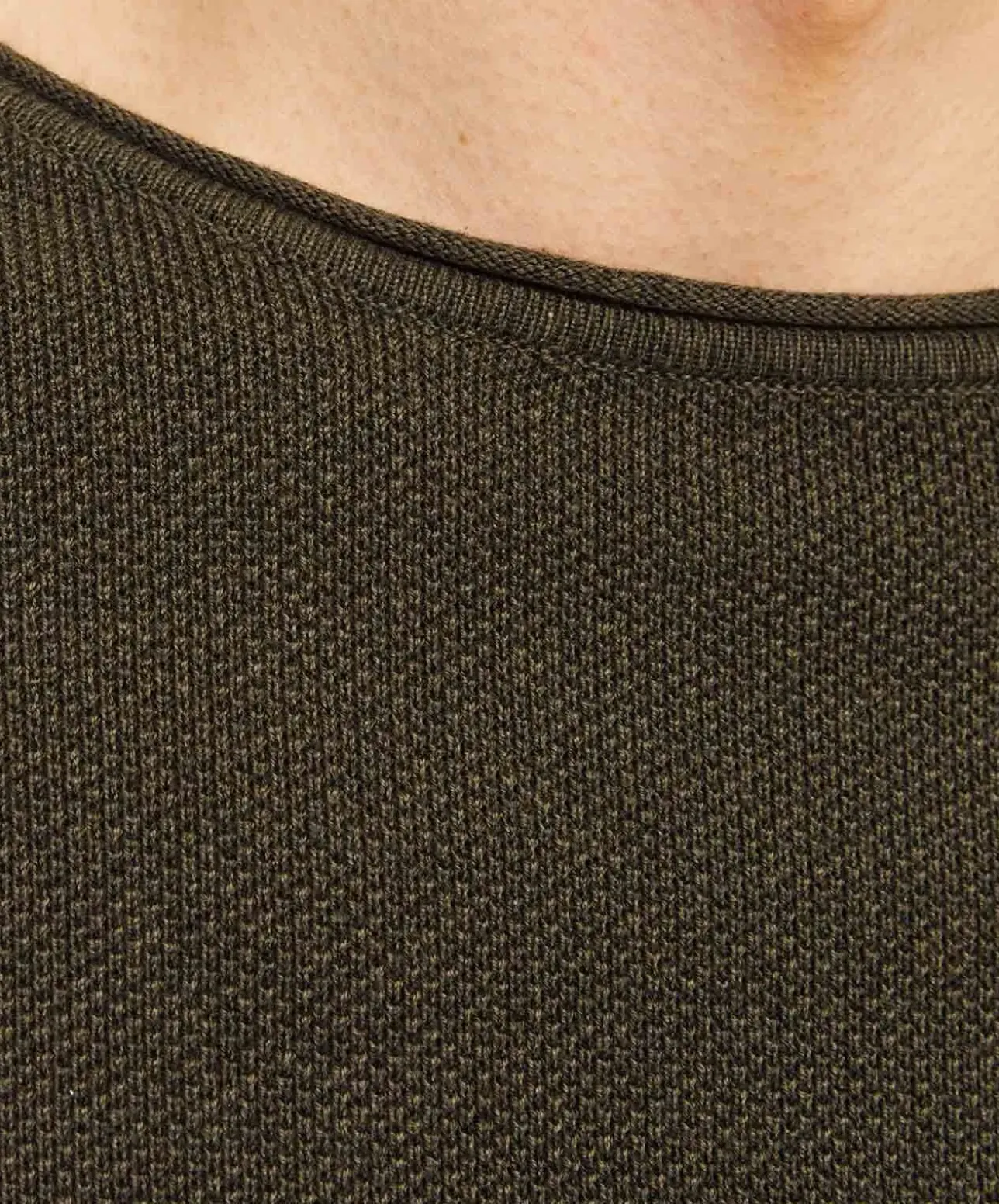Jack & Jones Strickpullover in Dunkelgrün mit Rundhals