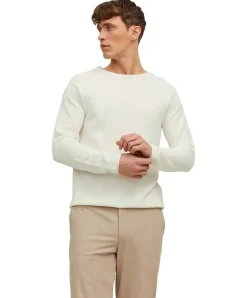 Jack & Jones Strickpullover in Cremeweiß mit Rundhals