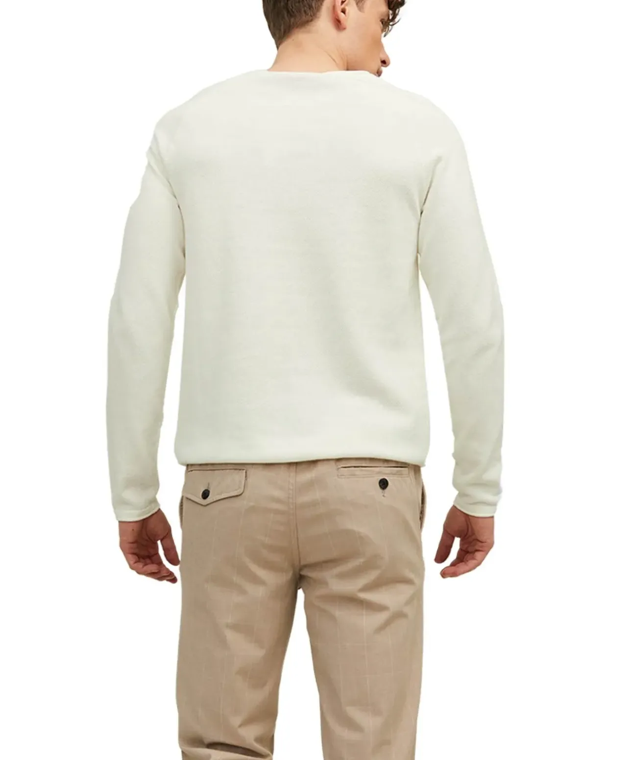 Jack & Jones Strickpullover in Cremeweiß mit Rundhals