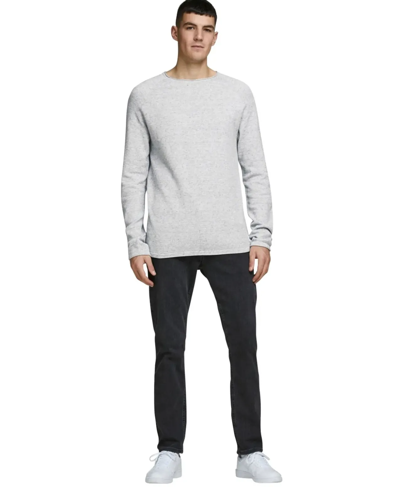 Jack & Jones Strickpullover Hill in Hellgrau