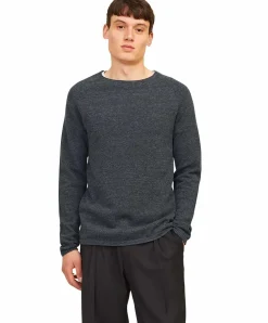 Jack & Jones Strickpullover aus Bio-Baumwolle in Dunkelgrau