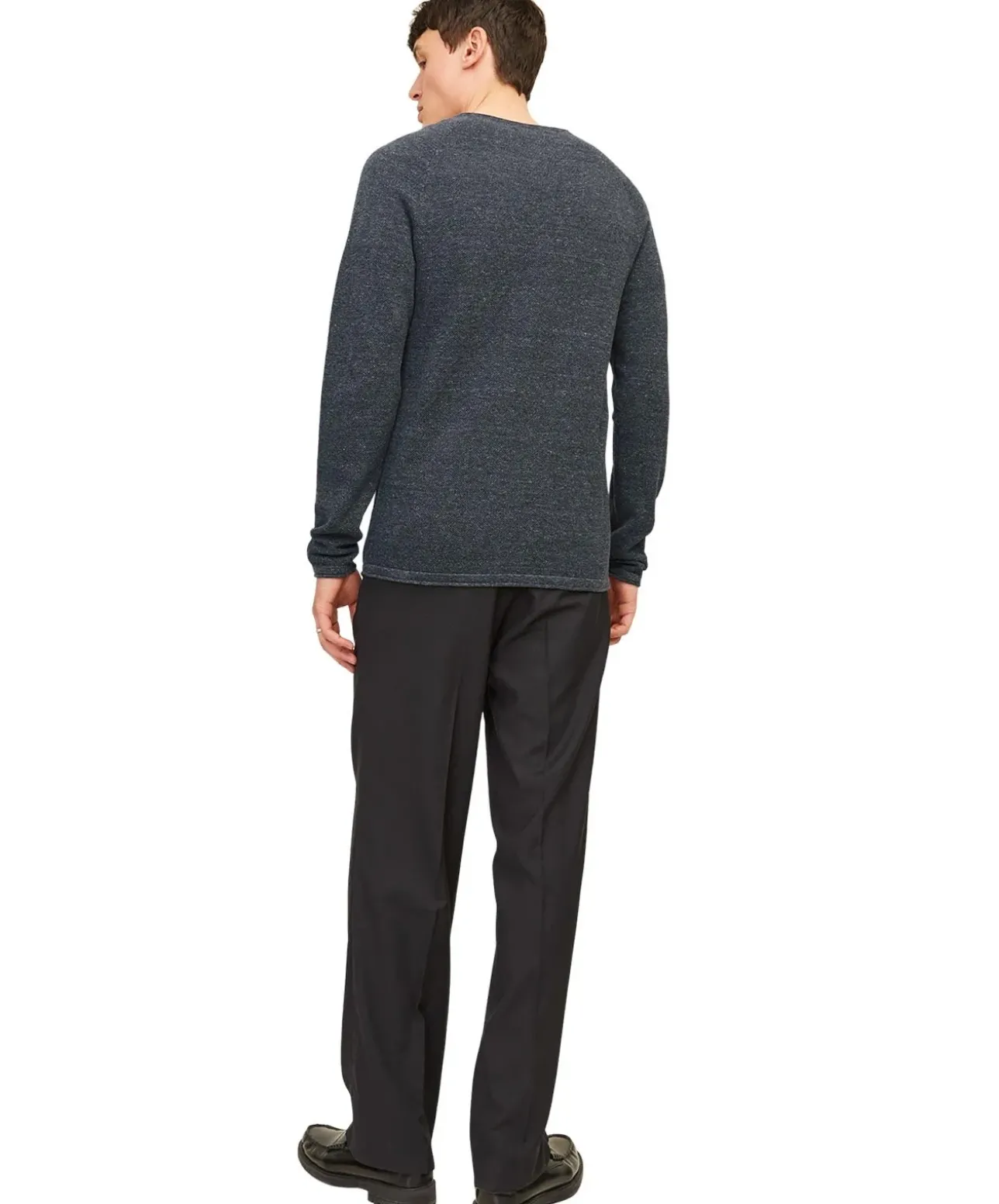 Jack & Jones Strickpullover aus Bio-Baumwolle in Dunkelgrau