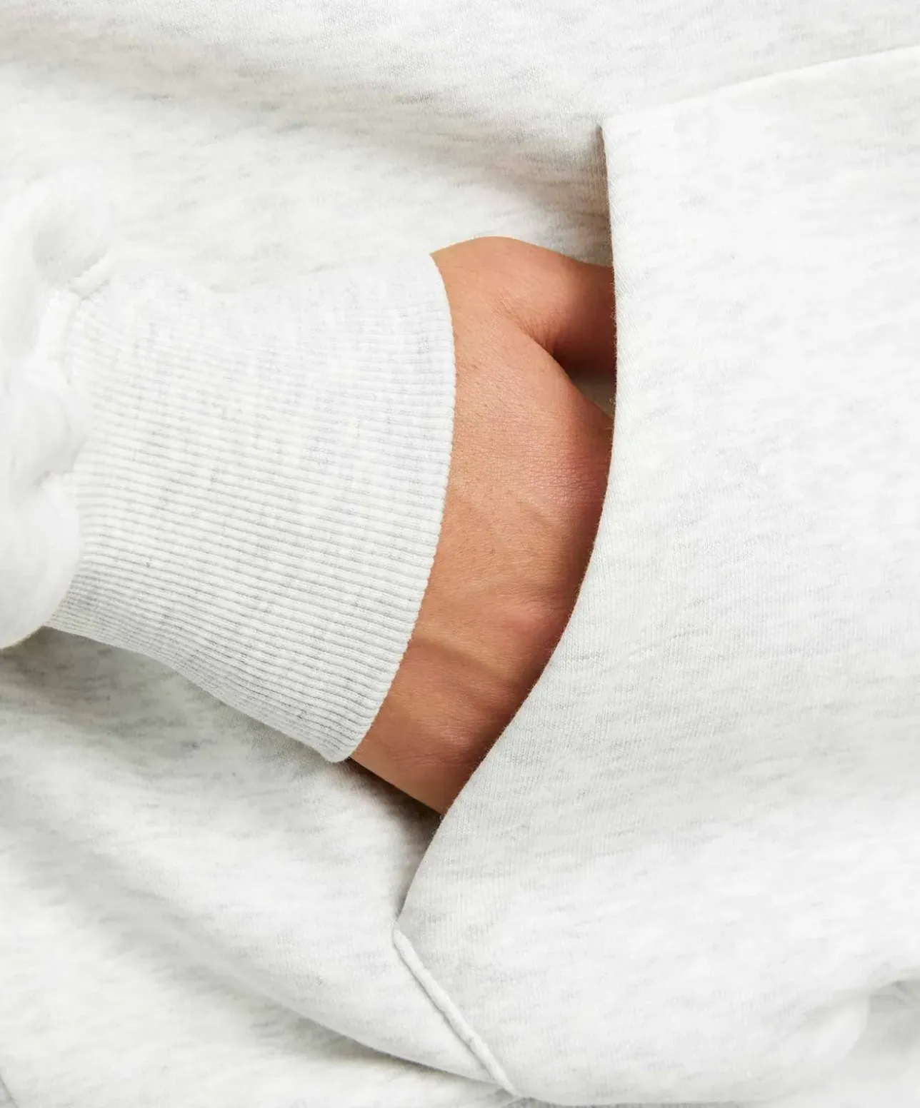 Jack & Jones Sweatjacke Weiß Meliert mit Kängurutasche