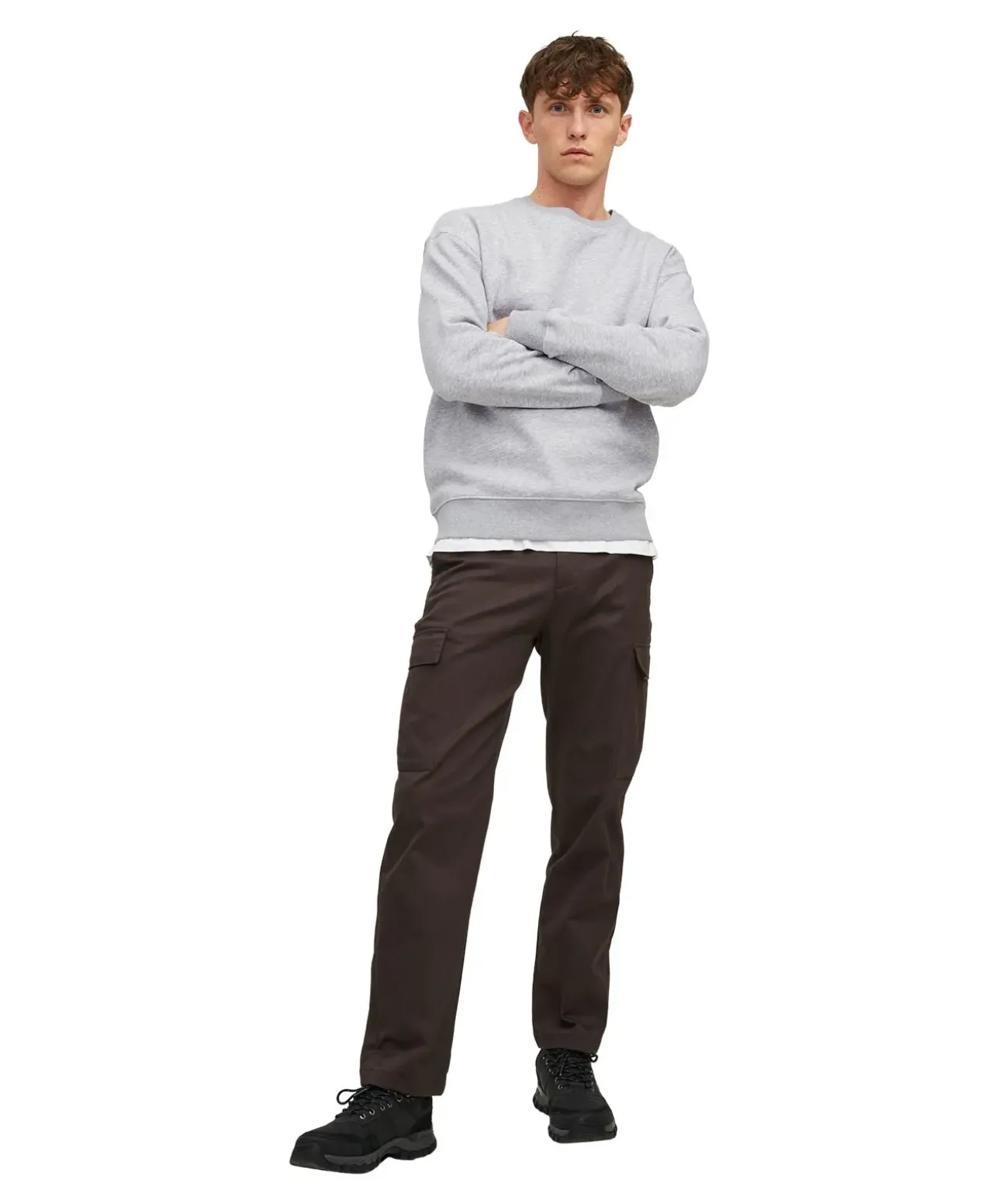 Jack & Jones Sweatshirt Crew Neck in Grau mit Rundhals