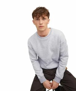 Jack & Jones Sweatshirt Crew Neck in Grau mit Rundhals