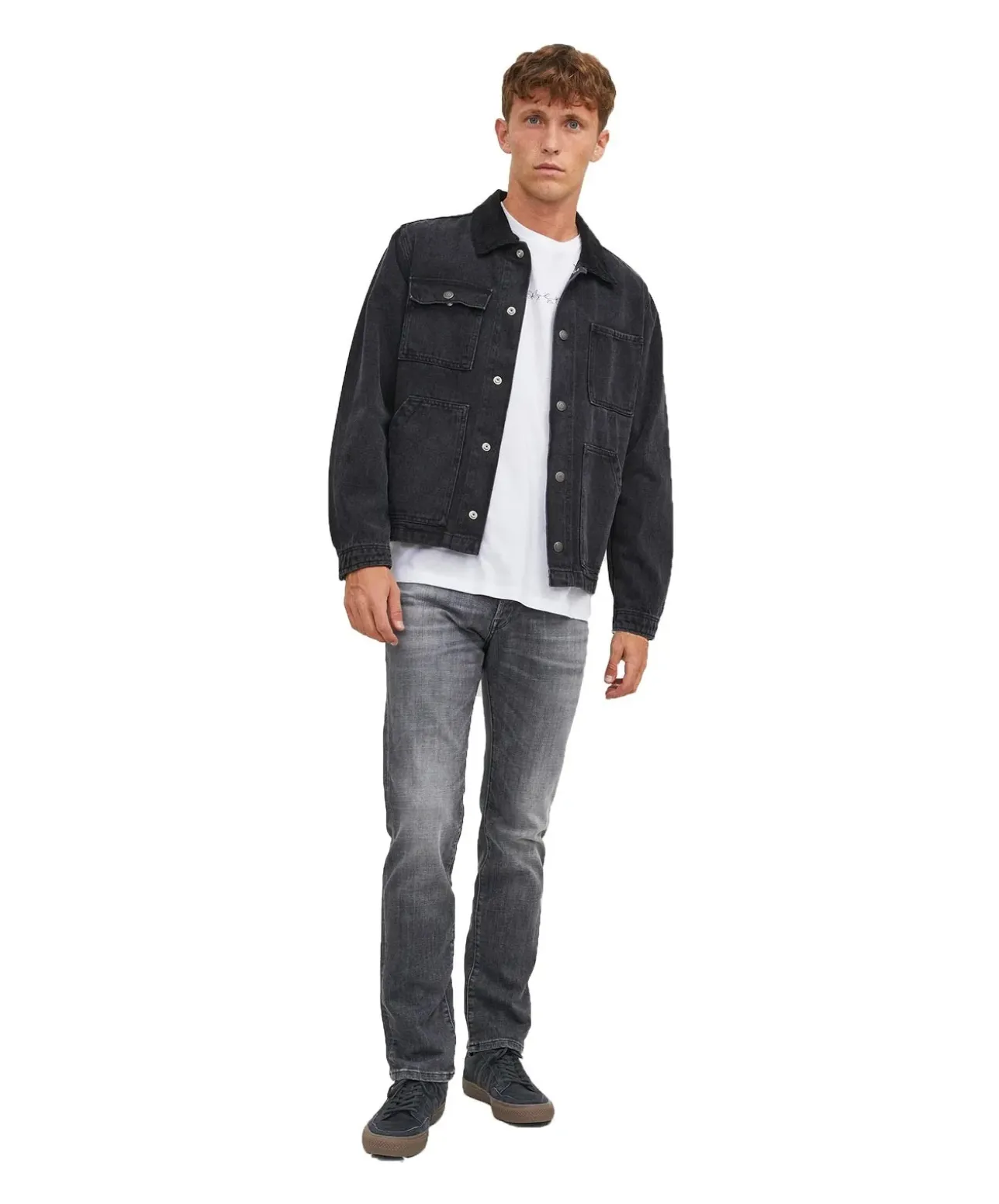 Jack & Jones Tim Jeans Slim Straight Fit in grauer Optik