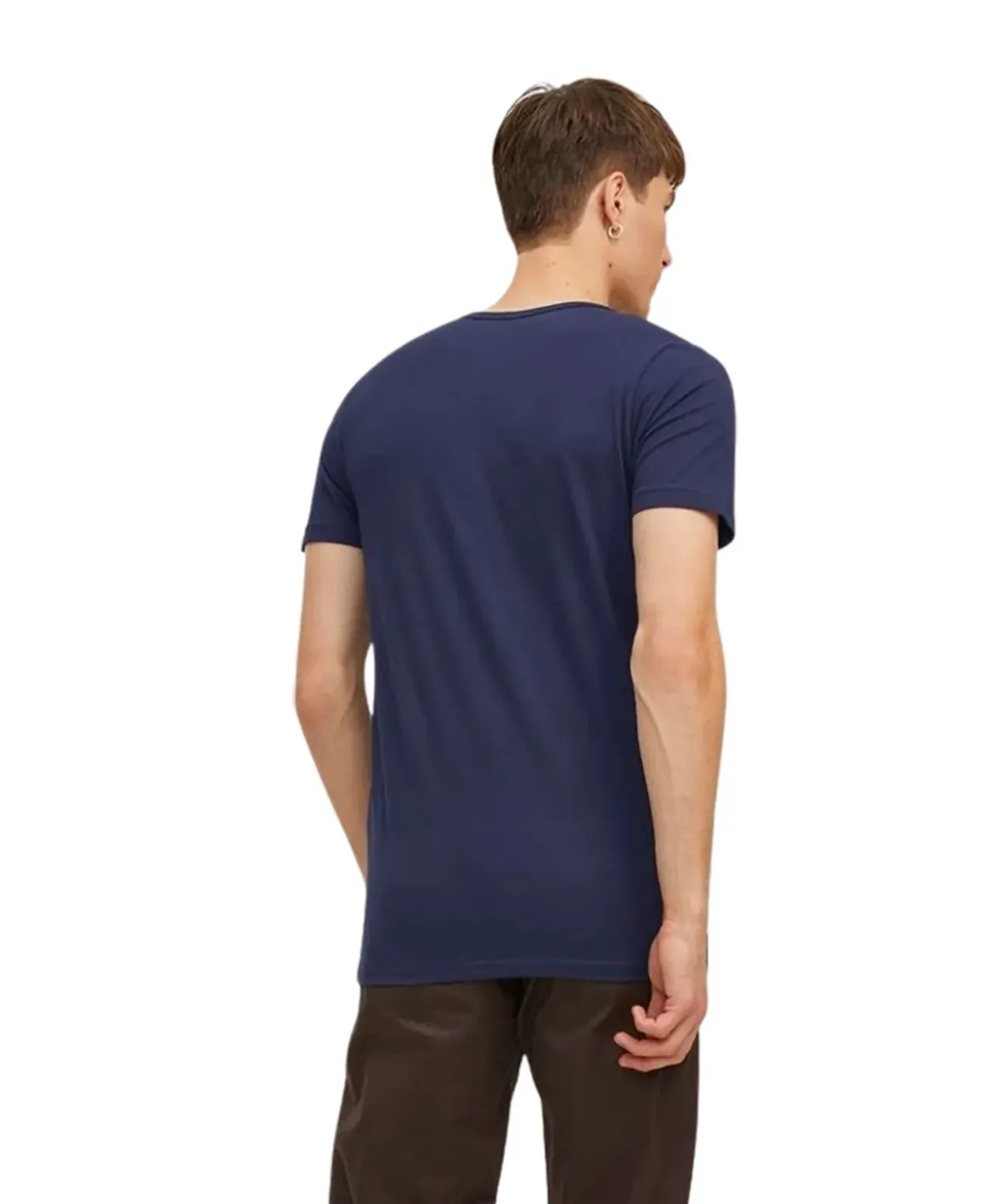 Jack & Jones T-Shirt Basic V-Neck in blauem Navy