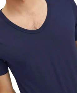 Jack & Jones T-Shirt Basic V-Neck in blauem Navy