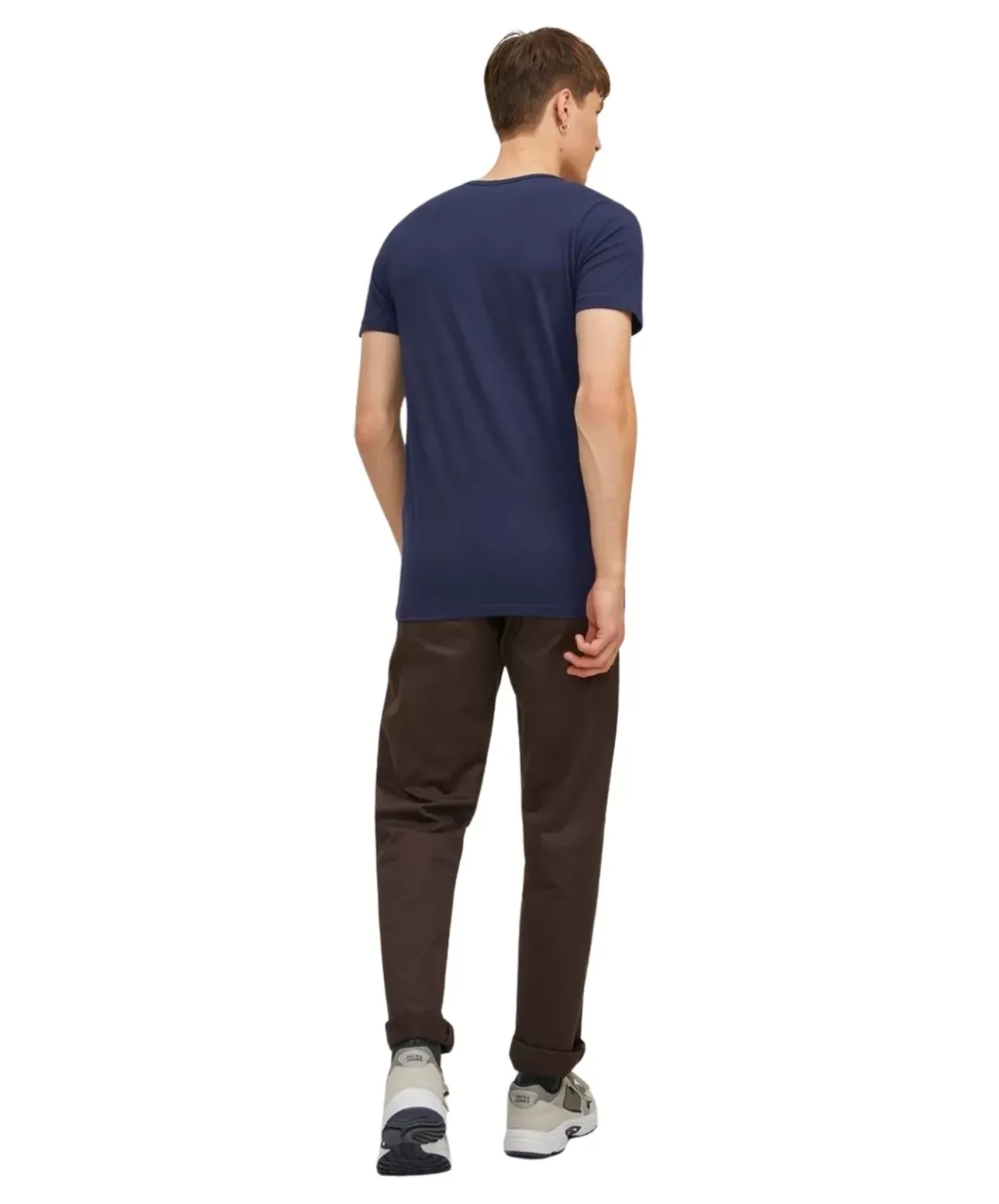 Jack & Jones T-Shirt Basic V-Neck in blauem Navy