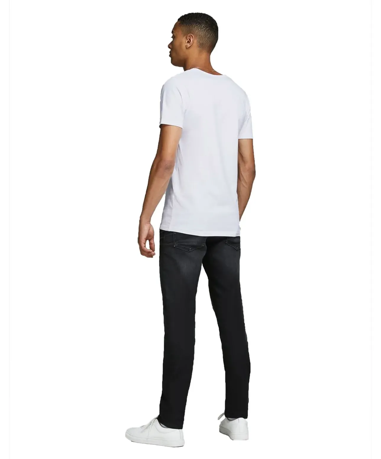 Jack & Jones T-Shirt Basic V-Neck in Weiß