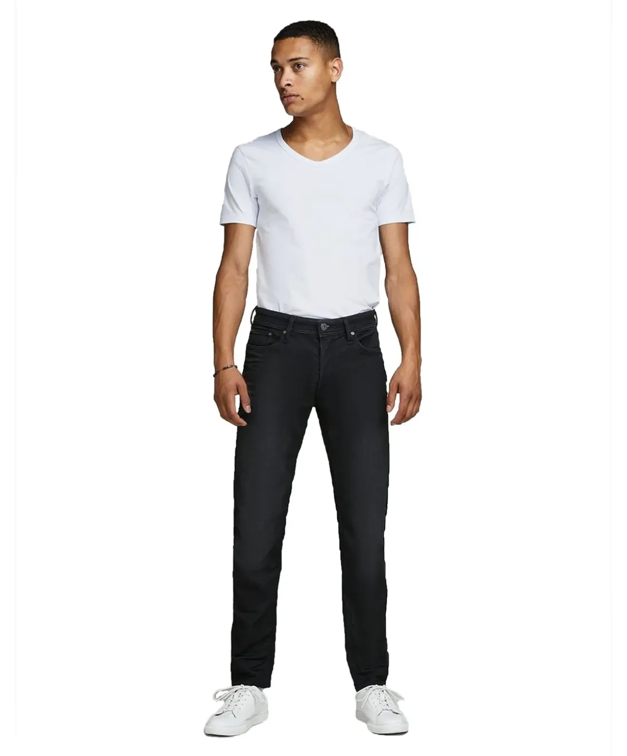 Jack & Jones T-Shirt Basic V-Neck in Weiß