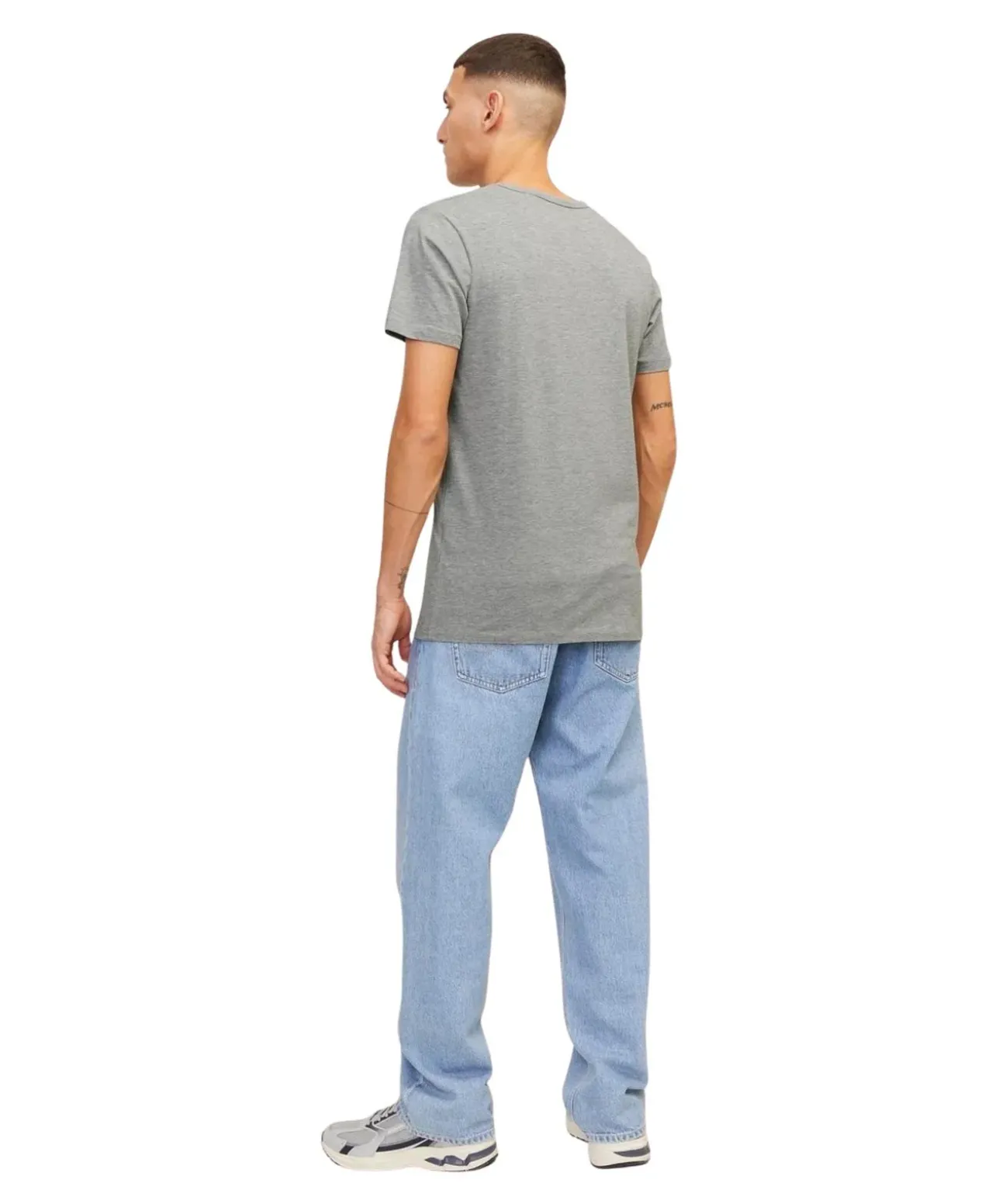 Jack & Jones T-Shirt Basic V-Neck Tee in Hellgrau