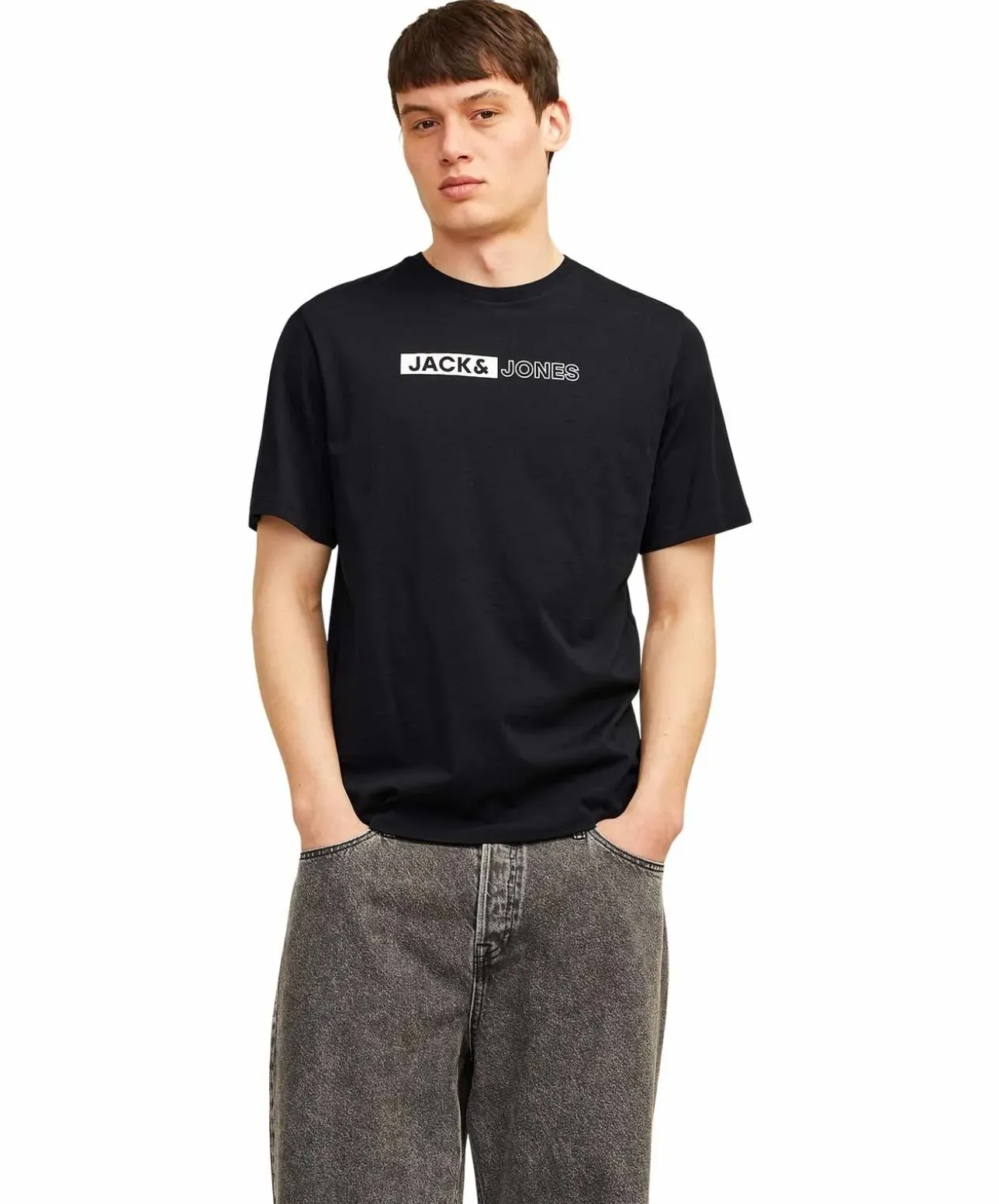 Jack & Jones T-Shirt Corp in Schwarz mit Pigmentprint