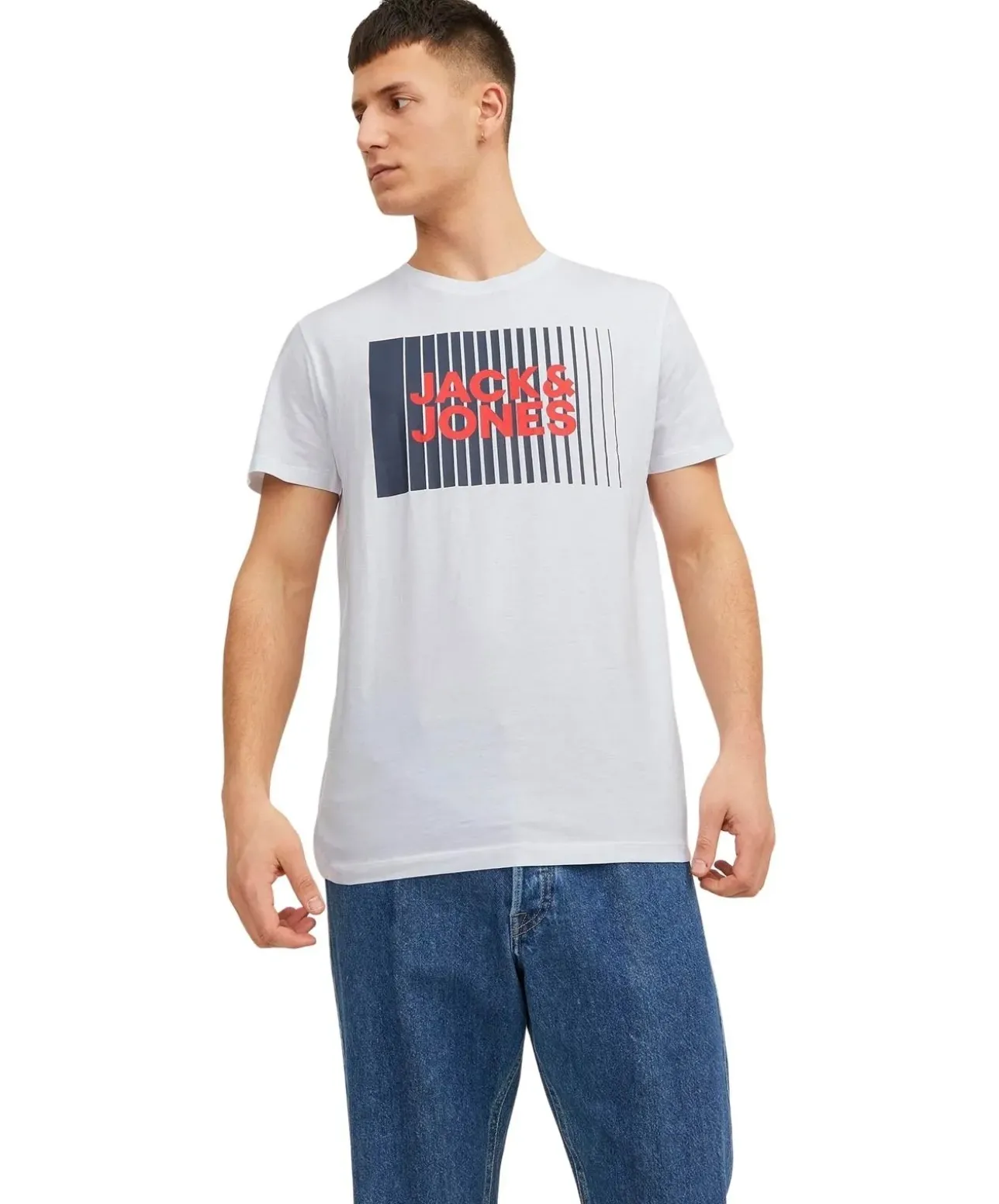 Jack & Jones T-Shirt Corp mit Front-Print in Weiß