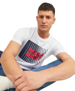 Jack & Jones T-Shirt Corp mit Front-Print in Weiß