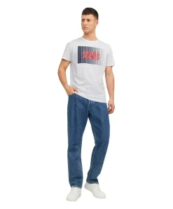Jack & Jones T-Shirt Corp mit Front-Print in Weiß