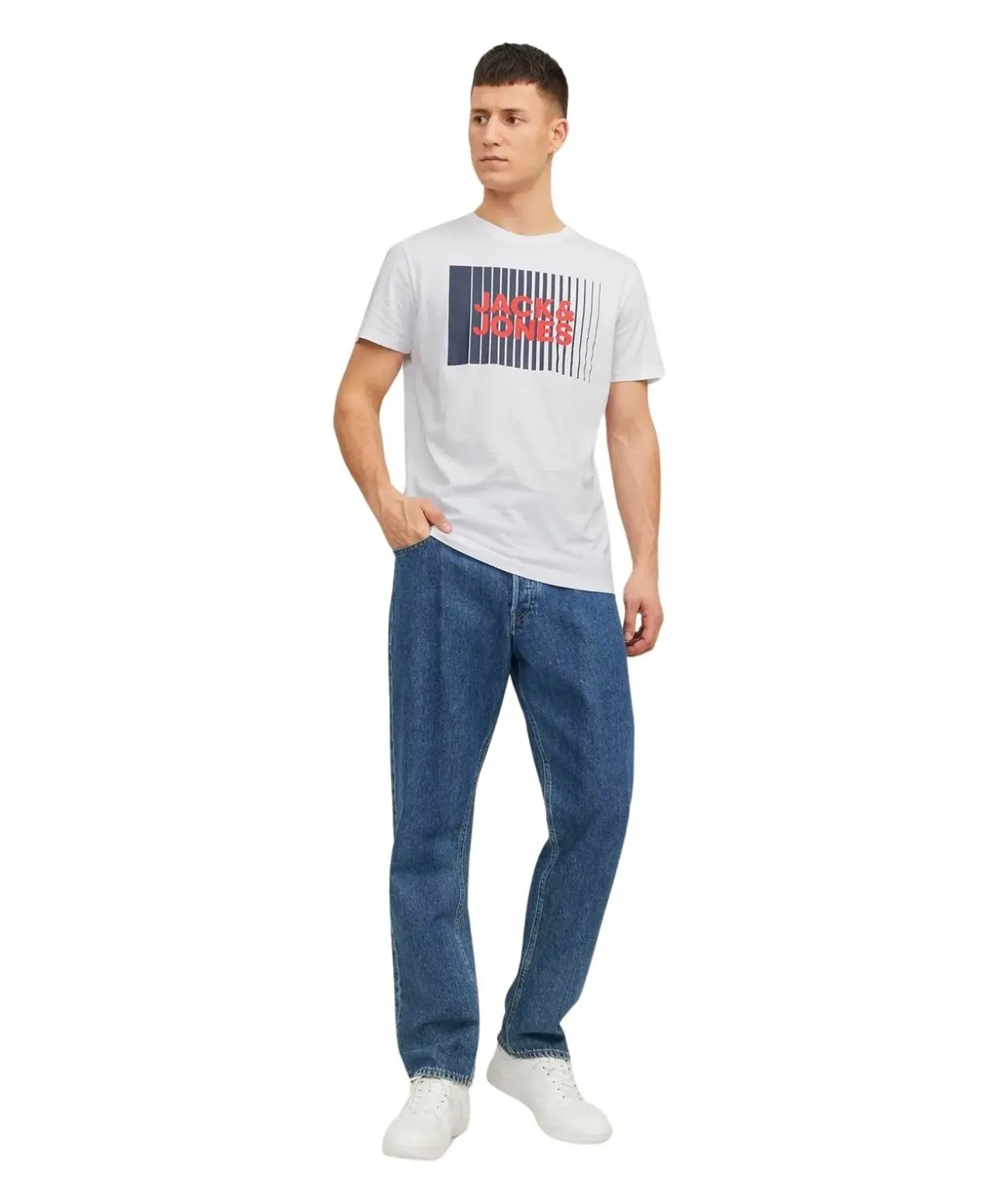 Jack & Jones T-Shirt Corp mit Front-Print in Weiß