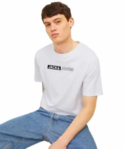Jack & Jones T-Shirt Corp Weiß mit Pigmentprint