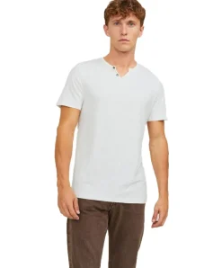Jack & Jones T-Shirt mit Splitneck in Cloud Dancer