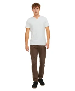 Jack & Jones T-Shirt mit Splitneck in Cloud Dancer