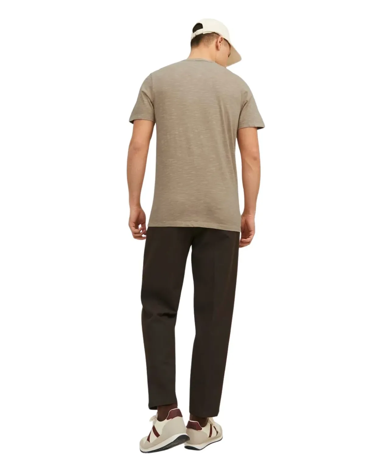 Jack & Jones T-Shirt mit Splitneck in Crockery