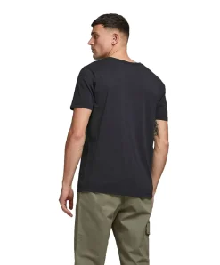 Jack & Jones T-Shirt Split mit Neck in schwarzem Black