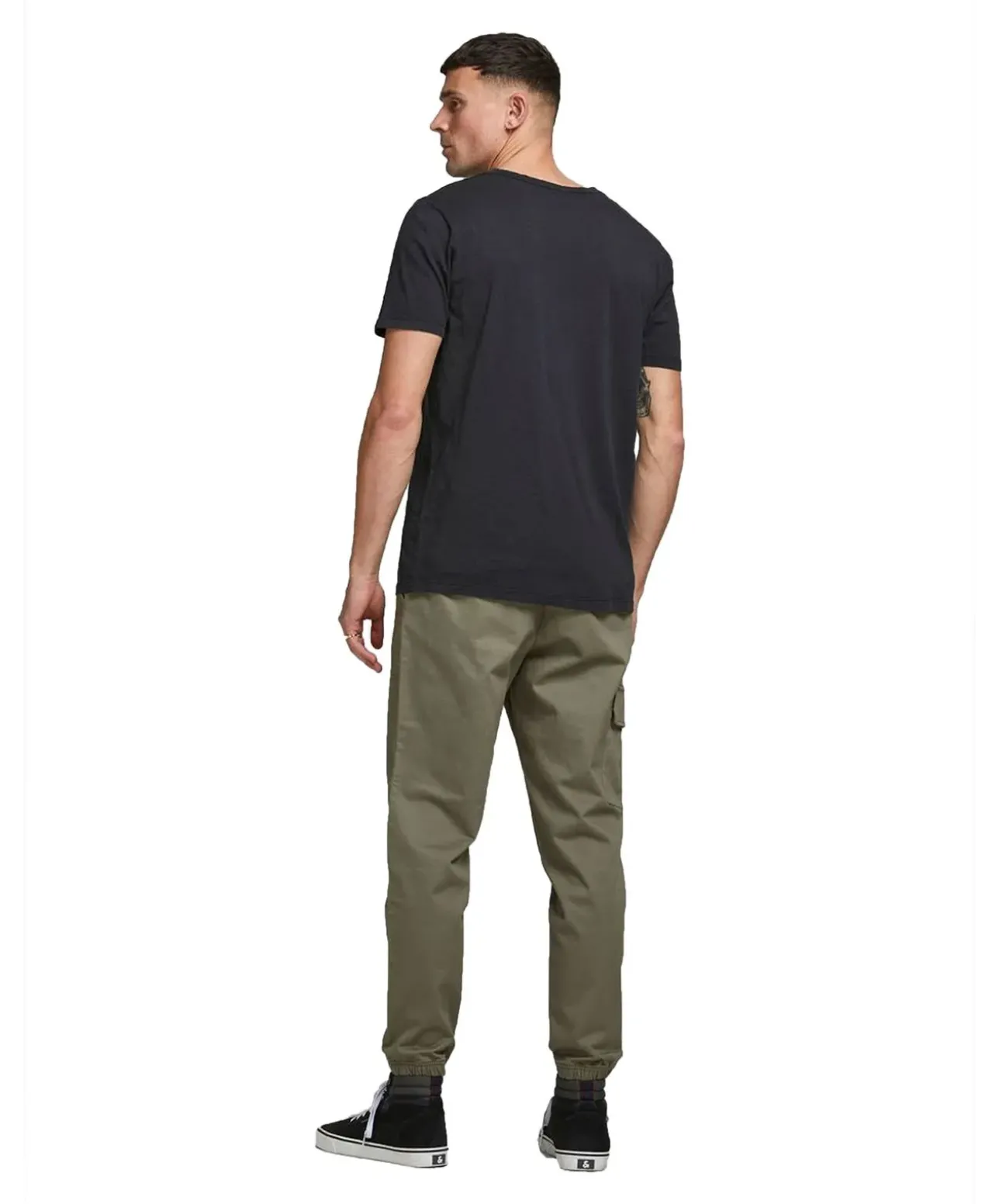 Jack & Jones T-Shirt Split mit Neck in schwarzem Black
