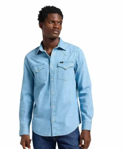 LEE Jeanshemd im Western Style in hellblau