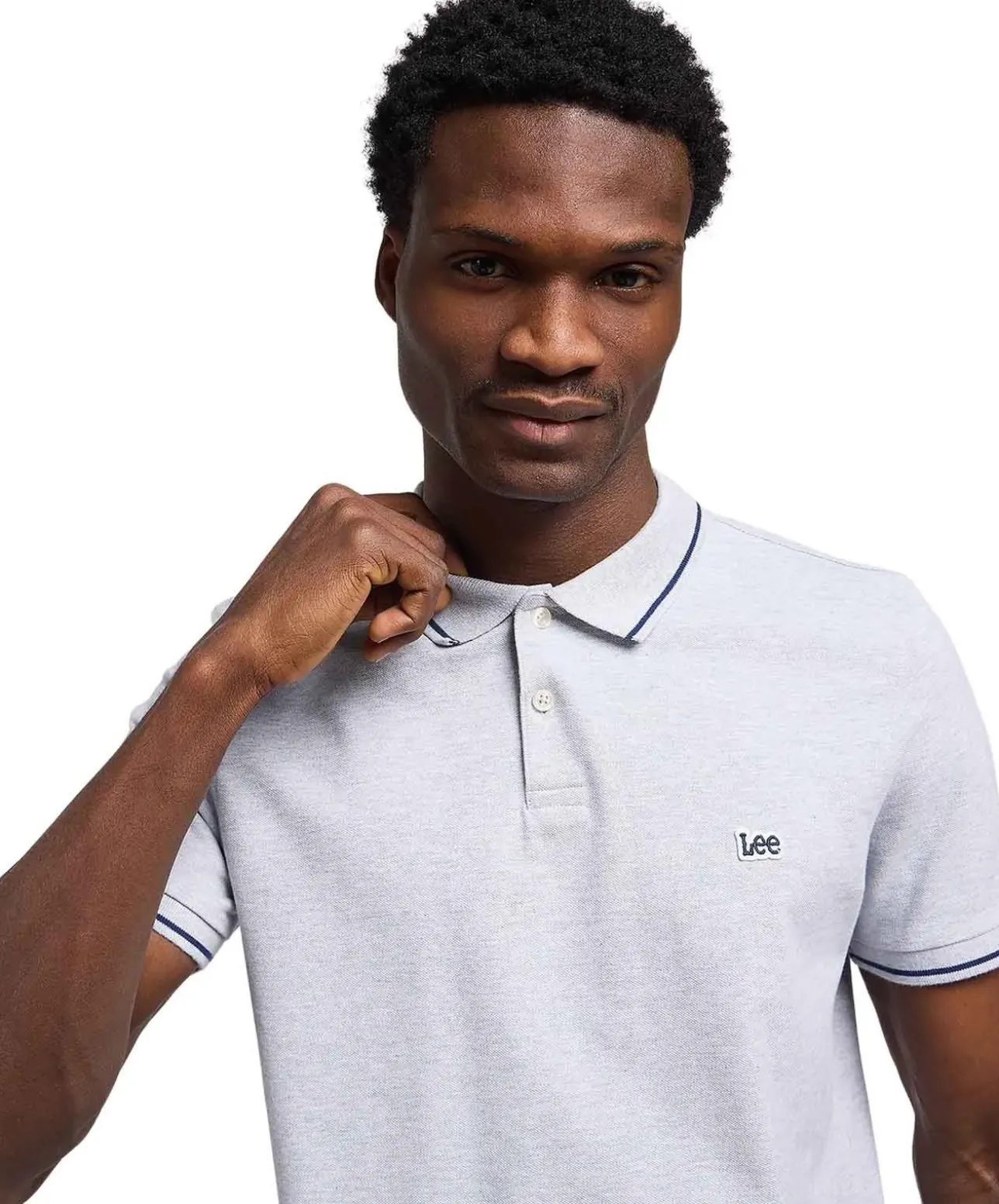 Lee Poloshirt Pique in Hellgrau