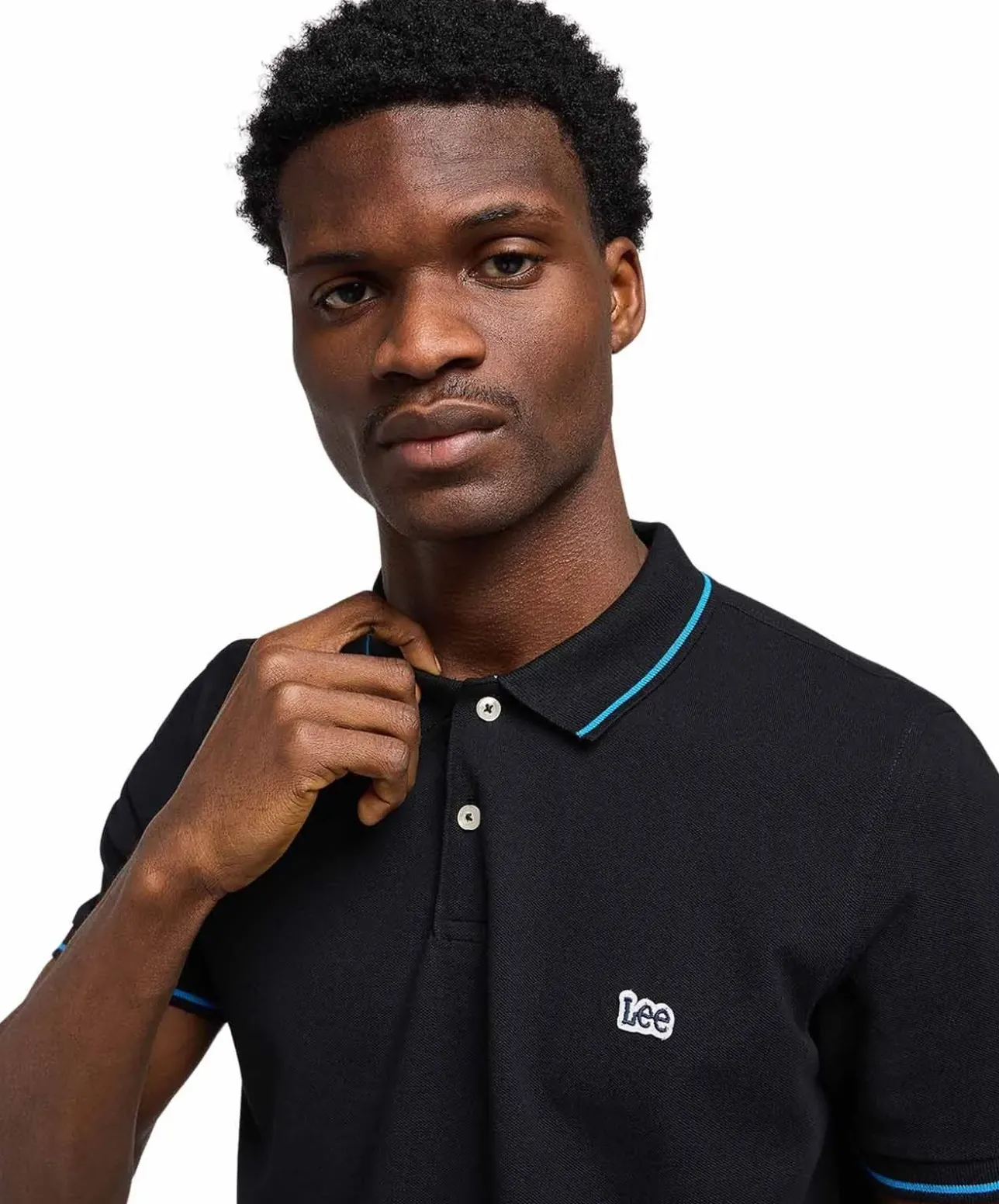 Lee Poloshirt Pique in Schwarz