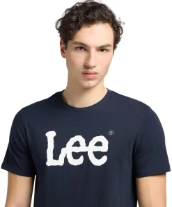 Lee Wobbly Logo Tee in Dunkelblau
