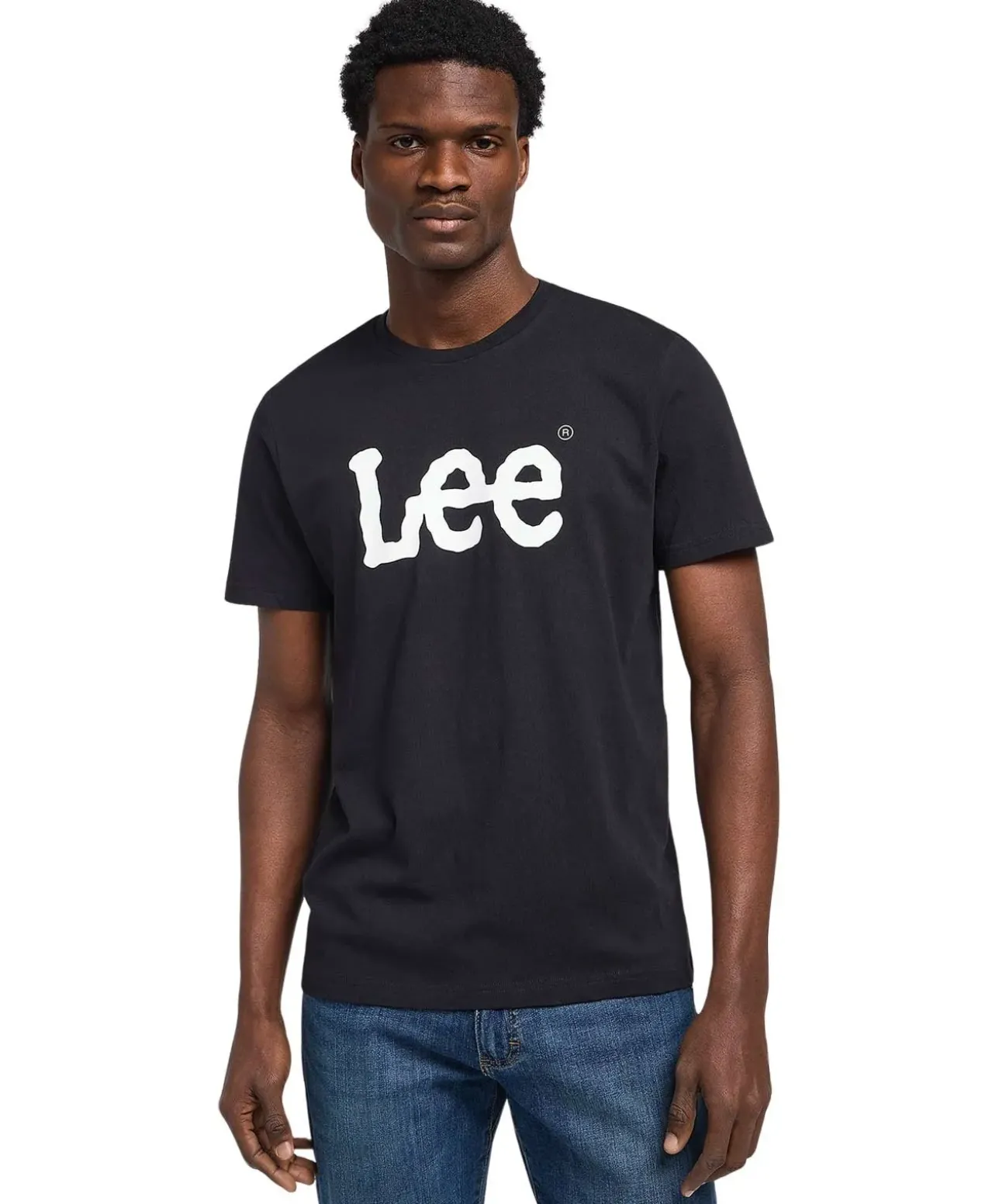 Lee Wobbly Logo Tee in Schwarz