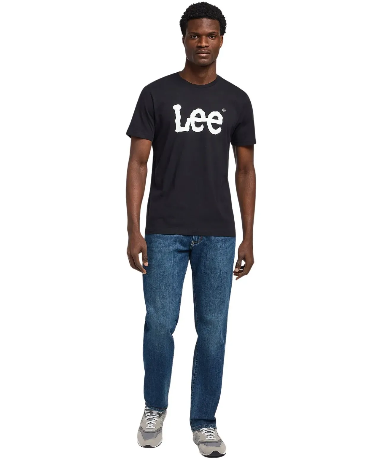 Lee Wobbly Logo Tee in Schwarz
