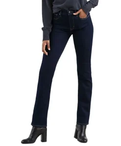 Levi’s 724 - Gerade dunkelblaue Jeans mit hohem Bund