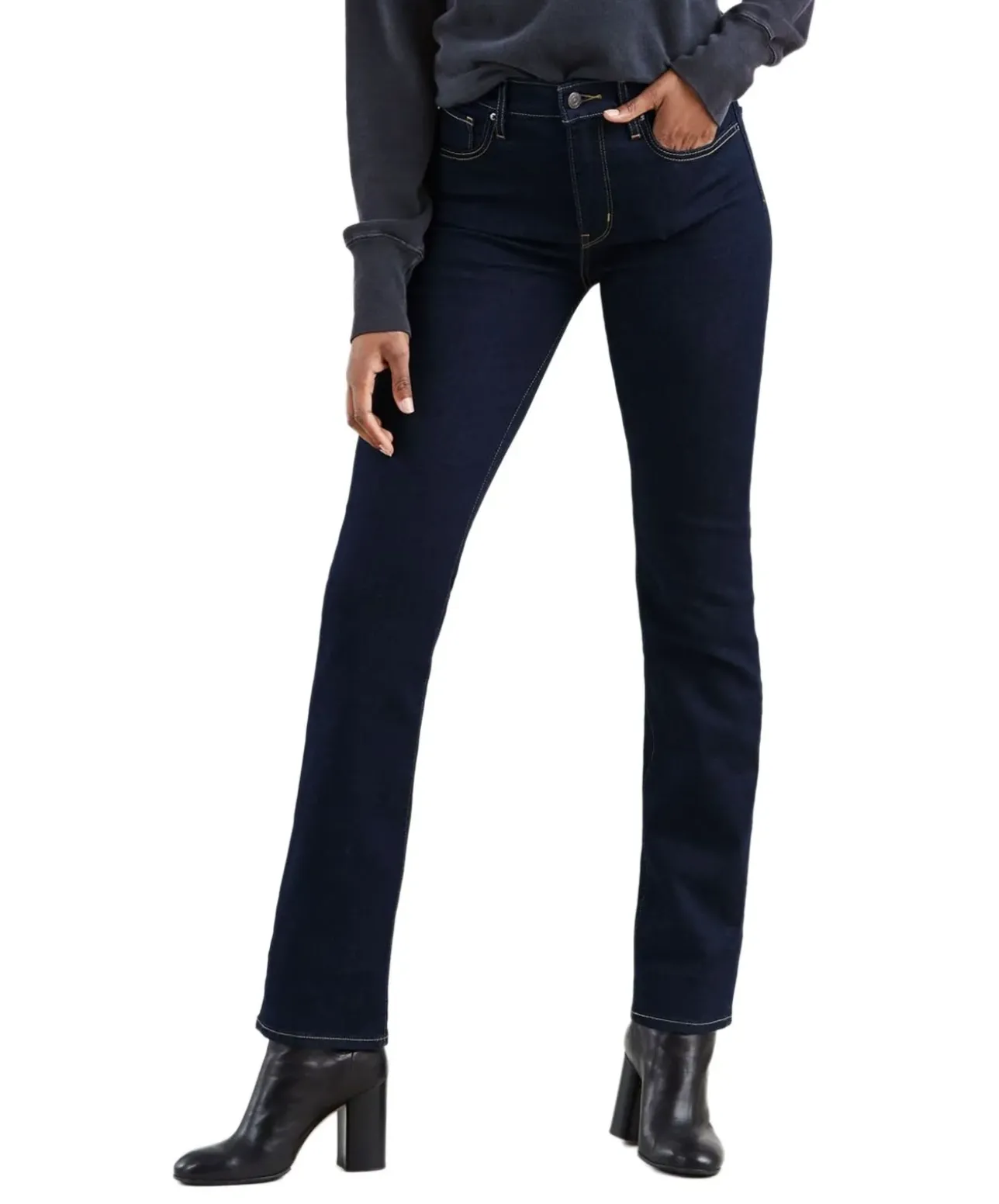 Levi’s 724 - Gerade dunkelblaue Jeans mit hohem Bund
