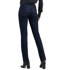 Levi’s 724 - Gerade dunkelblaue Jeans mit hohem Bund