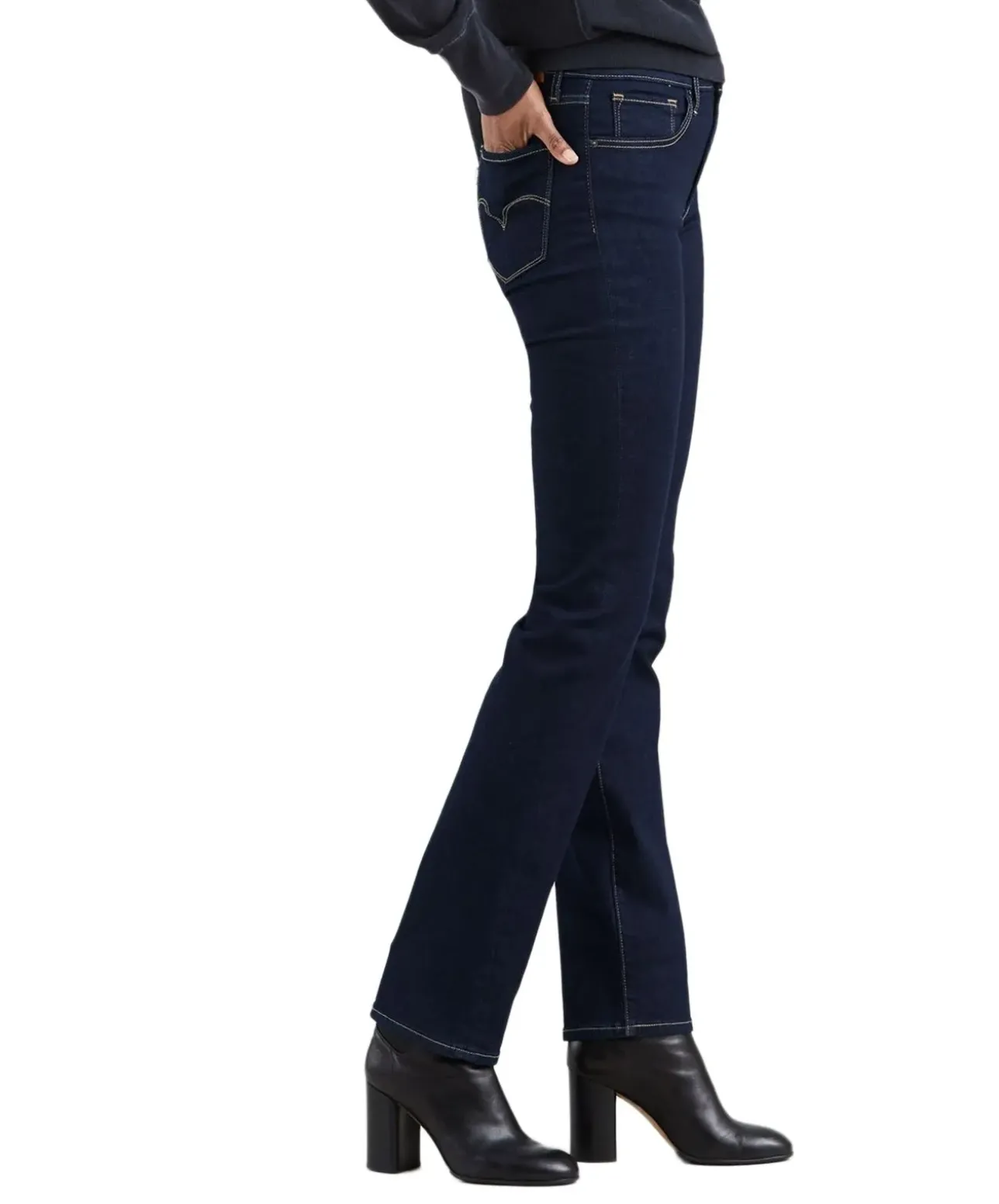 Levi’s 724 - Gerade dunkelblaue Jeans mit hohem Bund