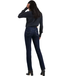 Levi’s 724 - Gerade dunkelblaue Jeans mit hohem Bund
