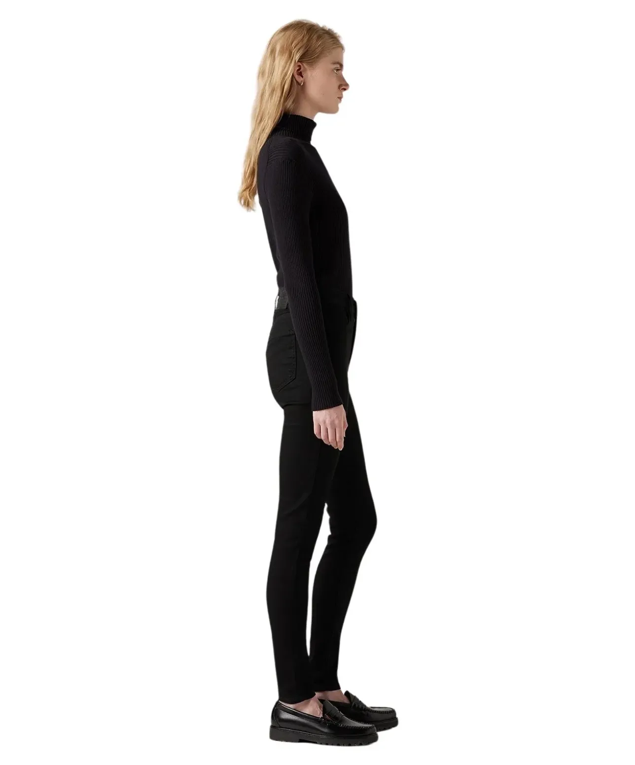 Levi's 720 - Schwarze High Waisted Skinny Jeans