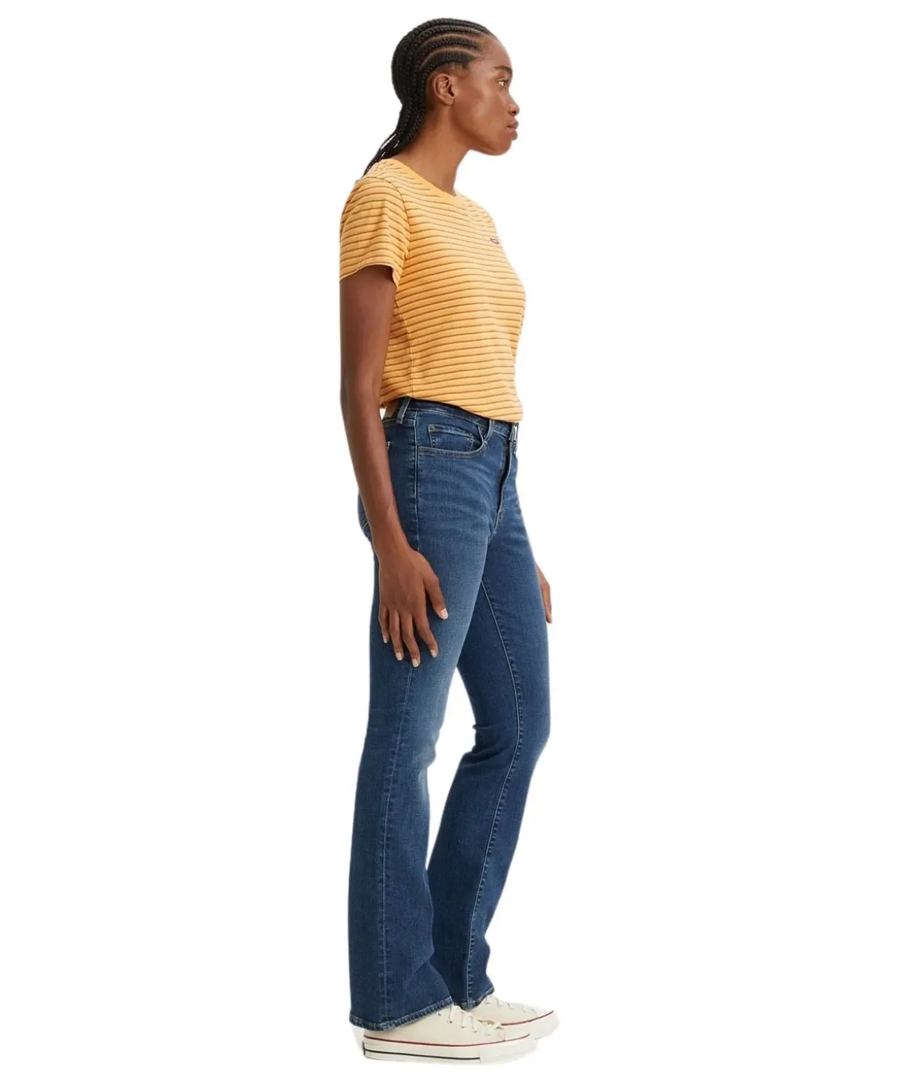 Levi's 725 Bootcut Jeans mit hohem Bund in Mittelblau