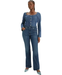 Levi's 725 Bootcut Jeans mit hohem Bund in Mittelblau
