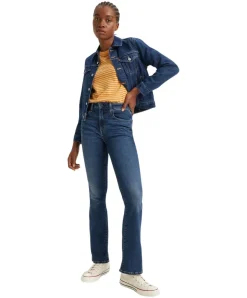 Levi's 725 Bootcut Jeans mit hohem Bund in Mittelblau
