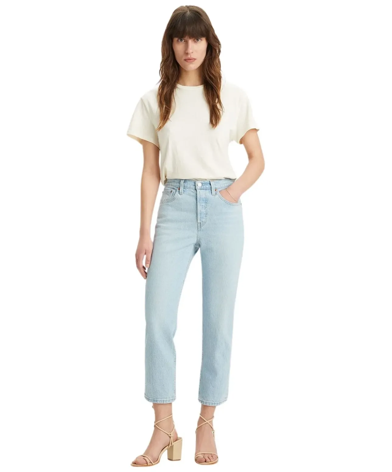 Levis 501 Crop Jeans mit 78 Länge in Hellblau