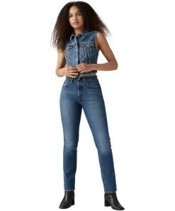 Levi's 501 Damen Jeans mit geradem Bein in Mittelblau