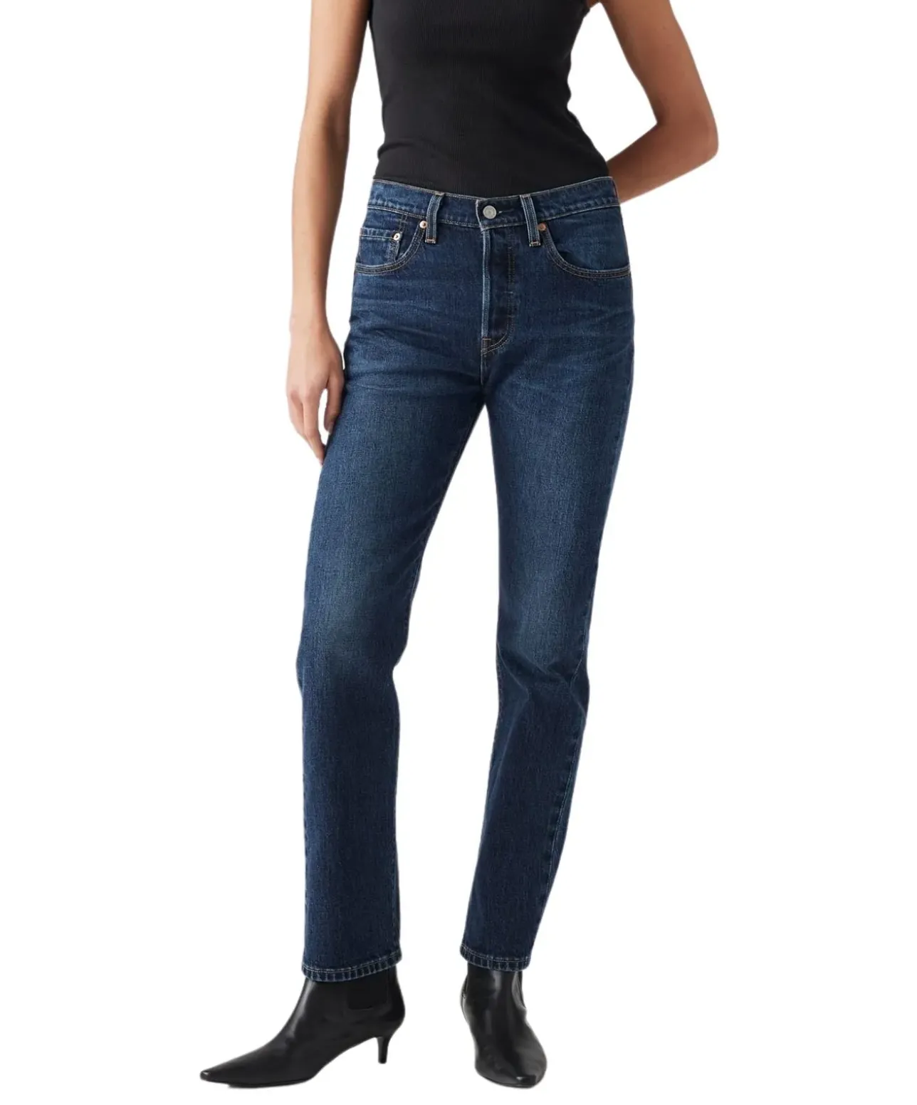 Levi's 501 Damen mit hohem Bund in dunkler Waschung