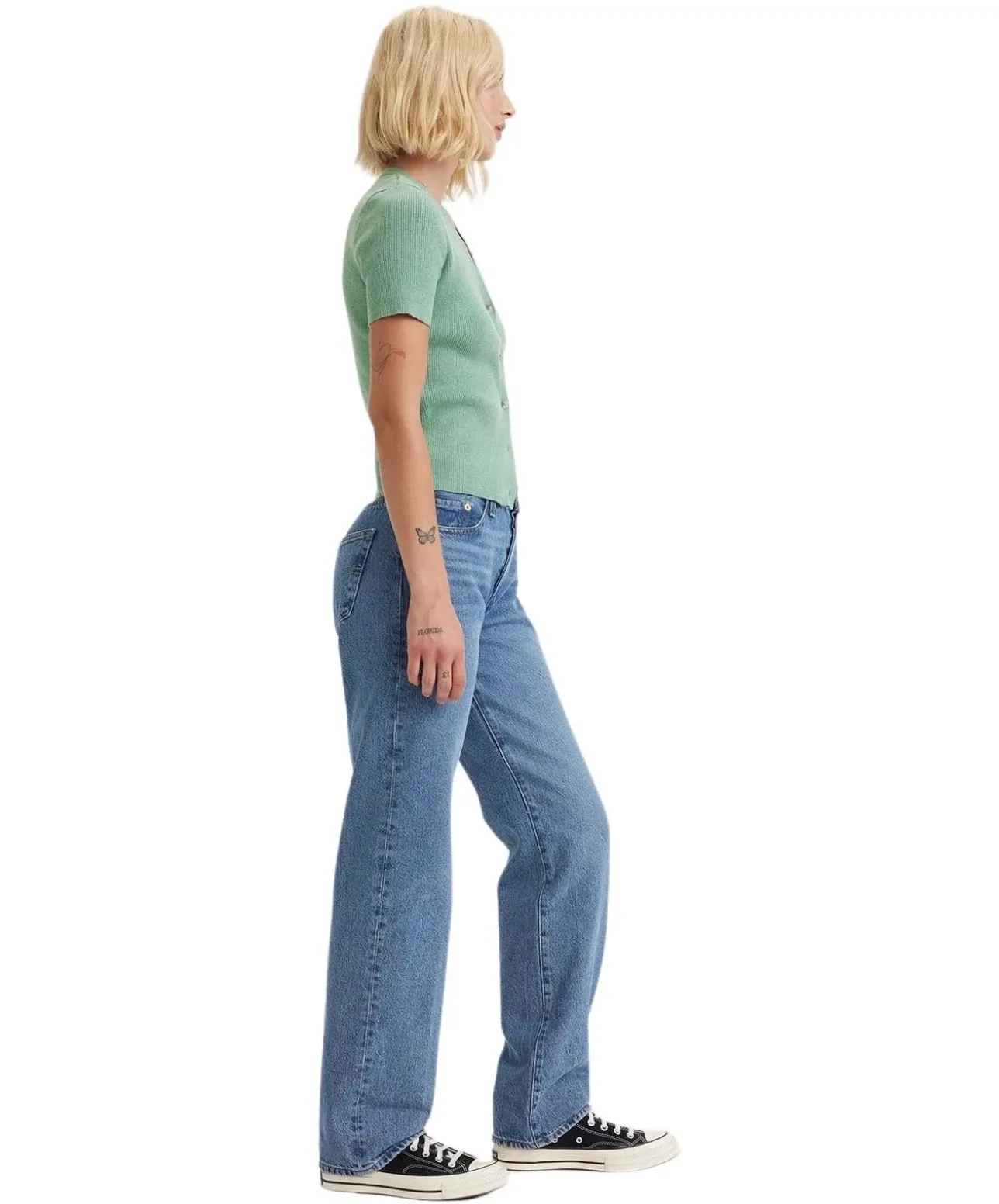 Levis 501 90er Jeans in Mittelblau